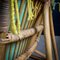 Silla vintage de bambú verde menta, Imagen 6
