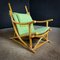 Vintage Mint Green Bamboo Chair, Image 4