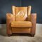 Vintage Wingback Club Chair in Brown Leather 1