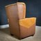 Vintage Wingback Club Chair in Brown Leather 3