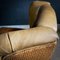 Poltrona vintage Wingback in pelle marrone, Immagine 7