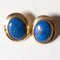 Vintage 18k Yellow Gold Lapis Lazuli Earrings, 1960s, Set of 2 1