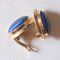 Boucles d'Oreilles Vintage en Or Jaune 18k Lapis Lazuli, 1960s, Set de 2 2