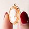 Vintage 18k Yellow Gold Shell Cameo Pendant, 1950s, Image 6