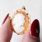 Vintage 18k Yellow Gold Shell Cameo Pendant, 1950s 5