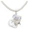 Collier à Pendentif Poisson en Or Blanc 14 Carats, Perles Baroques, Diamants, 1960s 1