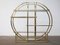 Mid-Century Circular Brass Etagere with Glass Display Shelves 1