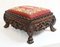 Burmese Carved Foot Stool with Needlepoint Tapestry, Burma, Myanmar 1