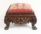 Burmese Carved Foot Stool with Needlepoint Tapestry, Burma, Myanmar 3