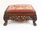 Burmese Carved Foot Stool with Needlepoint Tapestry, Burma, Myanmar 8