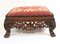 Burmese Carved Foot Stool with Needlepoint Tapestry, Burma, Myanmar 7