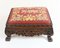 Burmese Carved Foot Stool with Needlepoint Tapestry, Burma, Myanmar 2