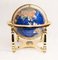 Brass and Enamel World Globe with Map and Compass 10