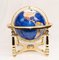 Brass and Enamel World Globe with Map and Compass 8