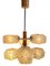 Teak and Glass Chandelier from Temde, Switzerland, 1960s, Image 4