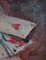 Henri Fehr, Nature morte au vase de roses et jeu de cartes, Oil on Canvas, 1920s, Framed 3