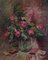 Henri Fehr, Nature morte au vase de roses et jeu de cartes, Oil on Canvas, 1920s, Framed 1