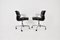 Charles & Ray Eames zugeschriebene Schwarze Leder Soft Pad Chairs für Icf, 1970er, 2er Set 4