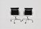 Charles & Ray Eames zugeschriebene Schwarze Leder Soft Pad Chairs für Icf, 1970er, 2er Set 5