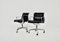 Charles & Ray Eames zugeschriebene Schwarze Leder Soft Pad Chairs für Icf, 1970er, 2er Set 1