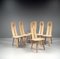 Brutalist Oak Dining Chairs from De Puydt, 1970s Set of 6, Image 4