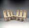 Brutalist Oak Dining Chairs from De Puydt, 1970s Set of 6 1