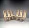 Brutalist Oak Dining Chairs from De Puydt, 1970s Set of 6, Image 1