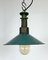 Industrial Green Enamel Pendant Lamp with Cast Aluminium Top, 1960s 6