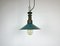Industrial Green Enamel Pendant Lamp with Cast Aluminium Top, 1960s 2