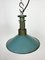 Industrial Green Enamel Pendant Lamp with Cast Aluminium Top, 1960s 8