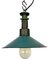 Industrial Green Enamel Pendant Lamp with Cast Aluminium Top, 1960s 1