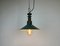 Industrial Green Enamel Pendant Lamp with Cast Aluminium Top, 1960s 14