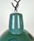 Lámpara de fábrica industrial de esmalte verde, años 60, Imagen 3