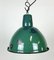 Lámpara de fábrica industrial de esmalte verde, años 60, Imagen 6