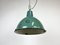 Industrielle grüne Emaille Fabriklampe, 1960er 8