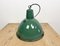 Industrielle grüne Emaille Fabriklampe, 1960er 10