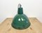 Industrielle grüne Emaille Fabriklampe, 1960er 13