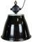 Lámpara colgante industrial de fábrica esmaltada en negro, años 60, Imagen 1