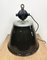 Lámpara colgante industrial de fábrica esmaltada en negro, años 60, Imagen 11