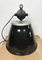 Lámpara colgante industrial de fábrica esmaltada en negro, años 60, Imagen 12