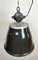 Lámpara colgante industrial de fábrica esmaltada en negro, años 60, Imagen 6