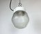 Vintage White Porcelain Pendant Light with Frosted Glass, 1970s 6