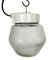 Vintage White Porcelain Pendant Light with Frosted Glass, 1970s, Image 1