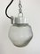 Vintage White Porcelain Pendant Light with Frosted Glass, 1970s 7