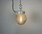 Vintage White Porcelain Pendant Light with Frosted Glass, 1970s 11