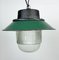 Lampe à Suspension Industrielle en Émail Vert et Fonte, 1960s 7