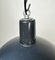Lámpara colgante industrial esmaltada en azul oscuro de Emax, años 60, Imagen 5