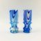 Italian Pop Art Marbled Murano Glass Vases by Carlo Moretti, 1970s, Set of 2 3