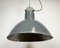 Industrial Grey Aluminium Pendant Lamp from Polam Wilkasy, 1960s, Image 7