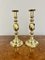 Large Antique Victorian Quality Brass King of Diamonds Candleholders, 1890s, Set of 2 4